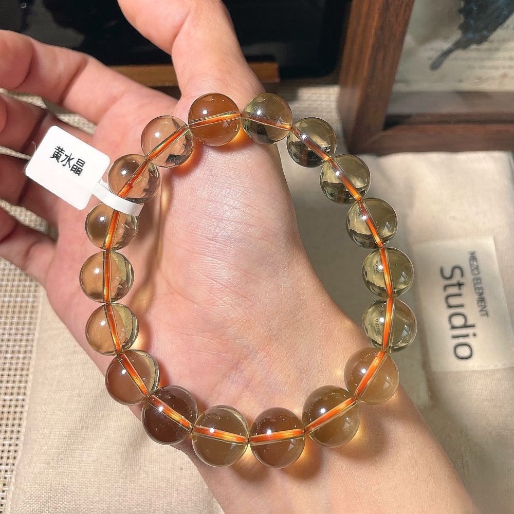 12mm Citrine Bracelet AAA+ Healing Crystal Bracelet| Fortune | Good Lucky | Energy Bracelet