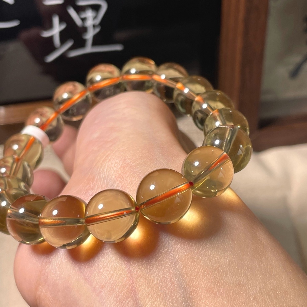 12mm Citrine Bracelet AAA+ Healing Crystal Bracelet| Fortune | Good Lucky | Energy Bracelet