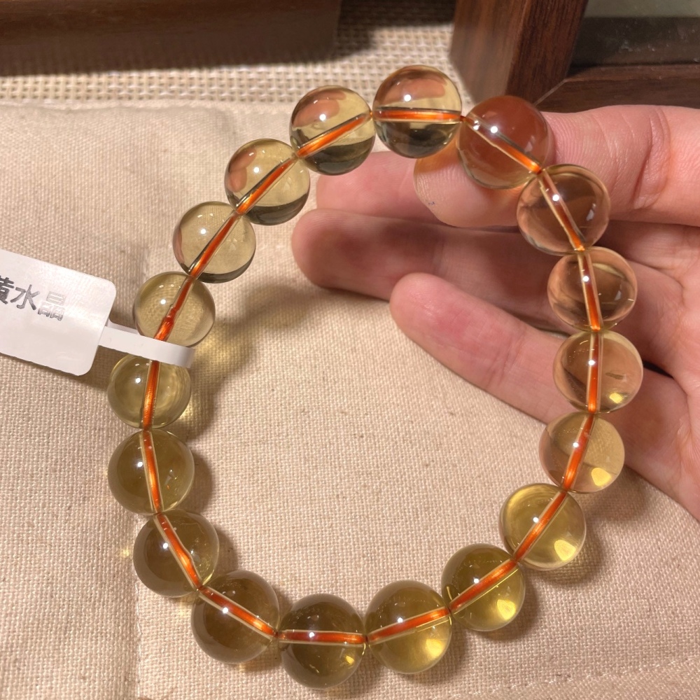 12mm Citrine Bracelet AAA+ Healing Crystal Bracelet| Fortune | Good Lucky | Energy Bracelet