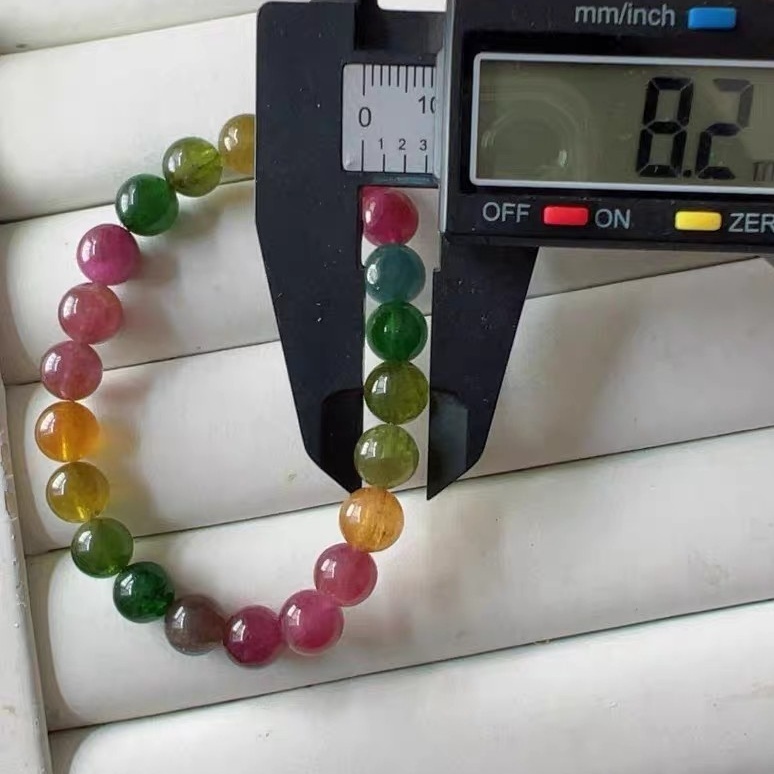AAA Tourmaline bracelet, Rainbow Tourmaline Beads Bracelet,Relaxing,Self Cure,Good Luck -8.2MM