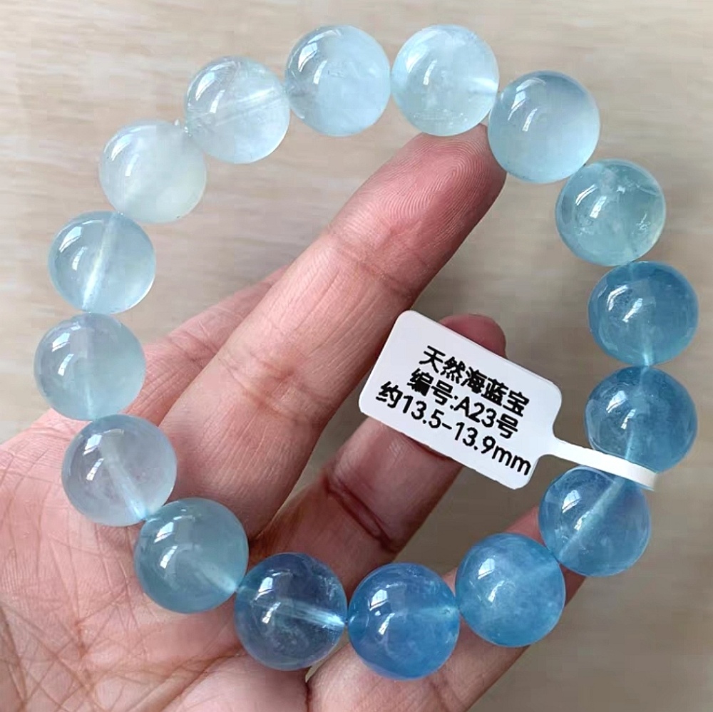Ultra Gorgeous Grounding Blue Aquamarine Bracelet 13