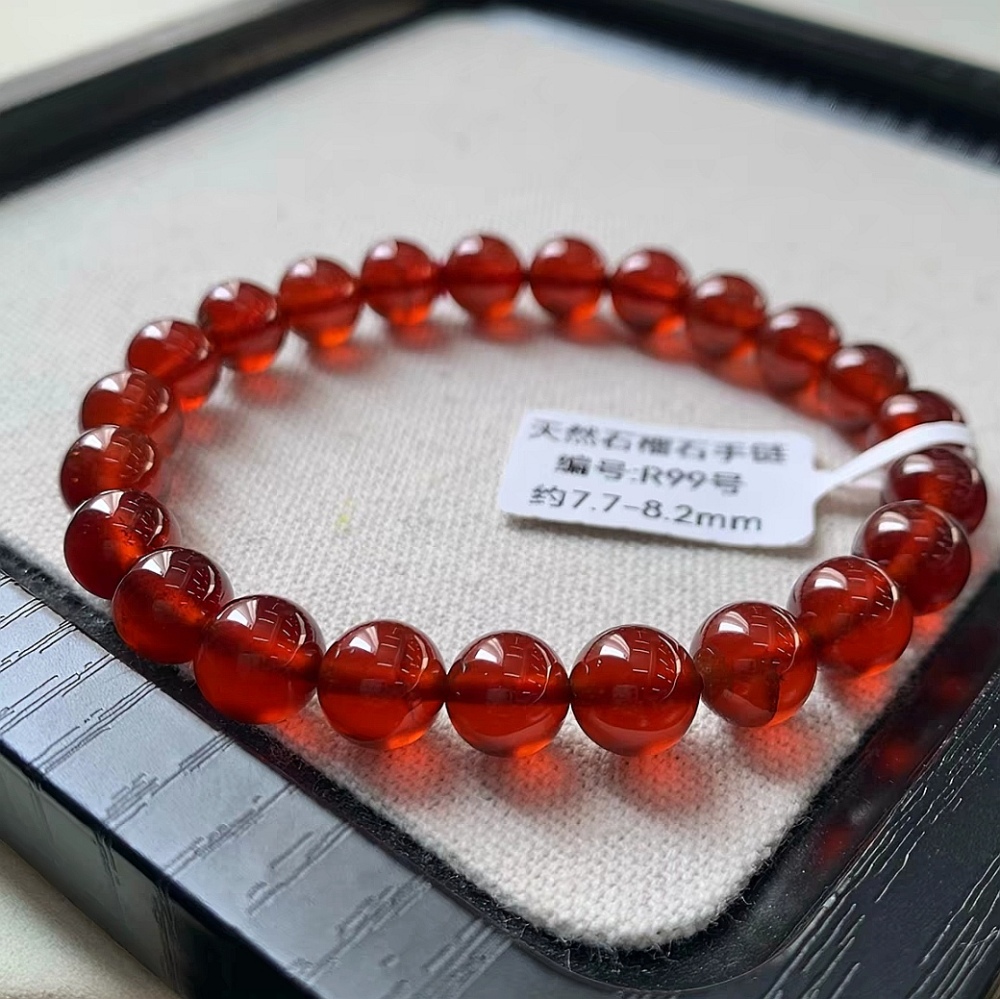 Genuine Garnet bracelet ,8MM Birthstone garnet jewelry, jewelry gift for her