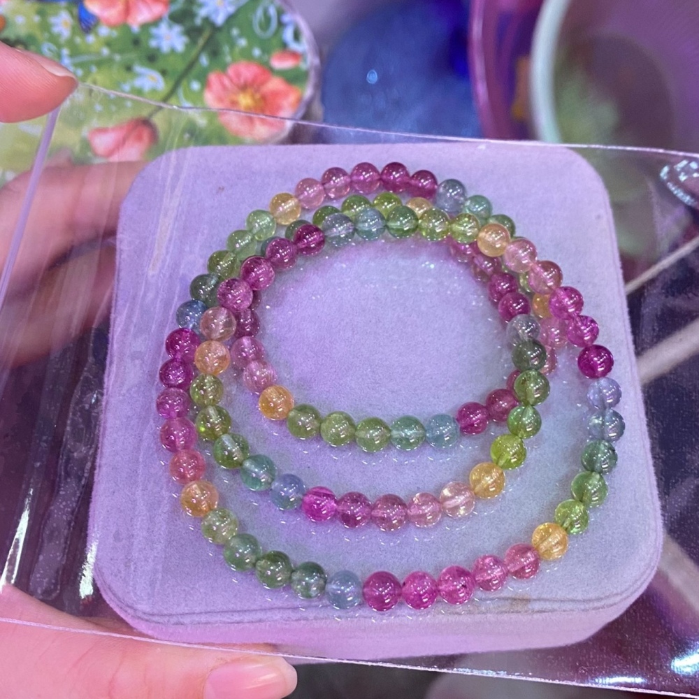 Unltra Gorgoues Tourmaline bracelet,AAAA ,Women Bracelet, Girl Bracelet,Birthday Gift ,Mother's day gift for her-5.6mm