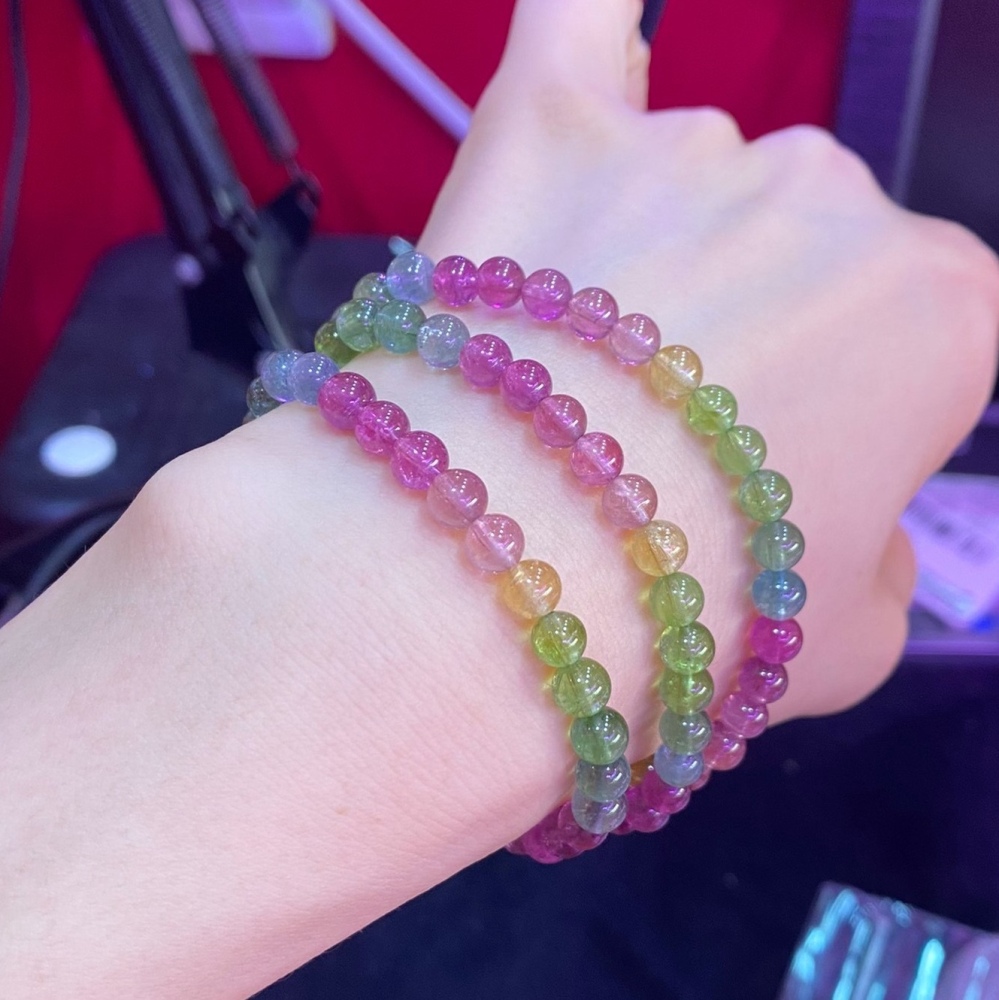 Unltra Gorgoues Tourmaline bracelet,AAAA ,Women Bracelet, Girl Bracelet,Birthday Gift ,Mother's day gift for her-5.6mm