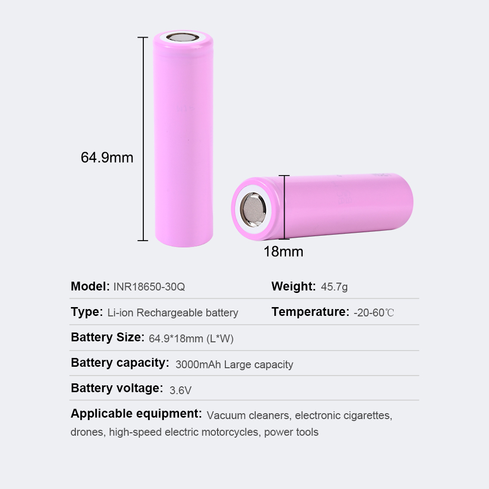 INR18650-30Q 3000mAh Li-ion battery cells