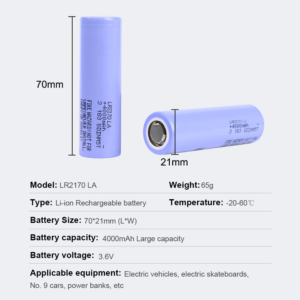 LR2170 LA  4000mAh Li-ion battery cells