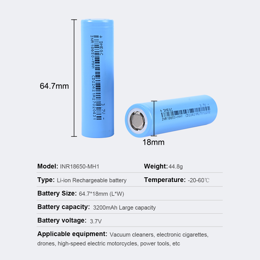 INR18650-MH1  3200mAh Li-ion battery cells