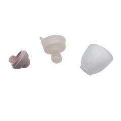 BT0041 مصاصة طعام الفاكهة للأطفال، أكياس سيليكون شبكية مصاصة مع غطاء حماية على شكل كوب قياس، خالية من مادة BPA