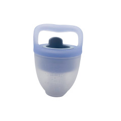 BT0041 مصاصة طعام الفاكهة للأطفال، أكياس سيليكون شبكية مصاصة مع غطاء حماية على شكل كوب قياس، خالية من مادة BPA