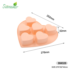 قالب الكعك المصنوع من السيليكون | قالب الكعك على شكل قلب BM028