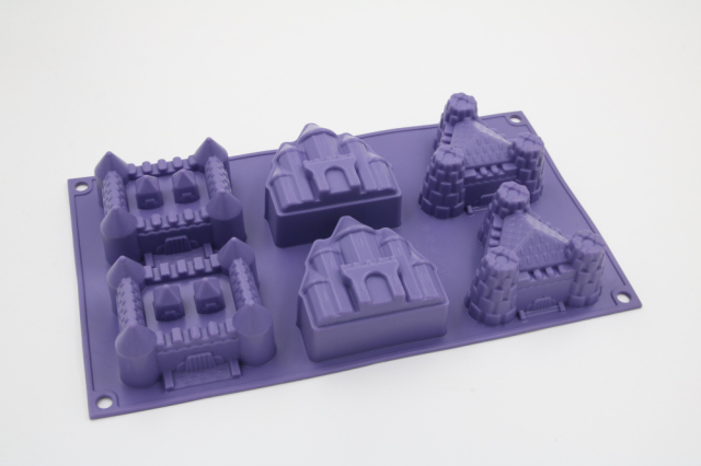 silicone muffin mold | BM053 6 Cup Castle Muffin Mould