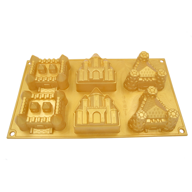 silicone muffin mold | BM053 6 Cup Castle Muffin Mould