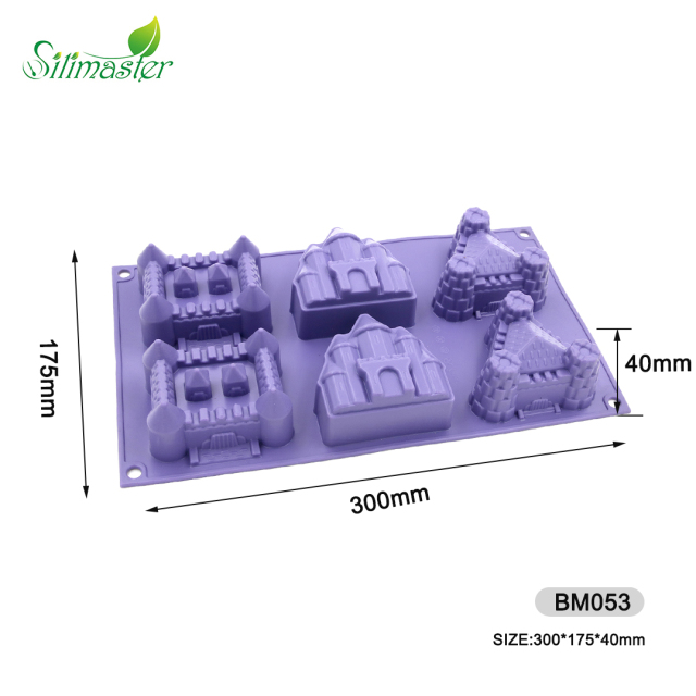 silicone muffin mold | BM053 6 Cup Castle Muffin Mould