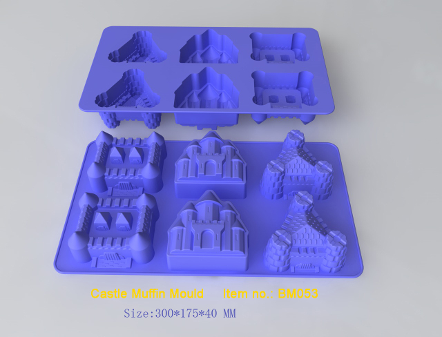 silicone muffin mold | BM053 6 Cup Castle Muffin Mould