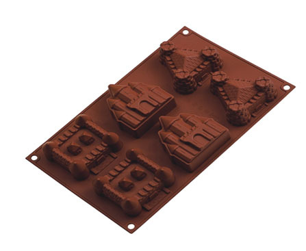 silicone muffin mold | BM053 6 Cup Castle Muffin Mould