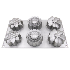 قالب كيك على شكل زهرة BM056 مكون من 6 أكواب | قالب كيك سيليكون