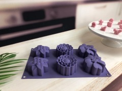 قالب كيك على شكل زهرة BM056 مكون من 6 أكواب | قالب كيك سيليكون