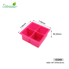 صينية مكعبات الثلج المصنوعة من السيليكون | IC049 صينية مكعبات الثلج ذات 4 تجويف