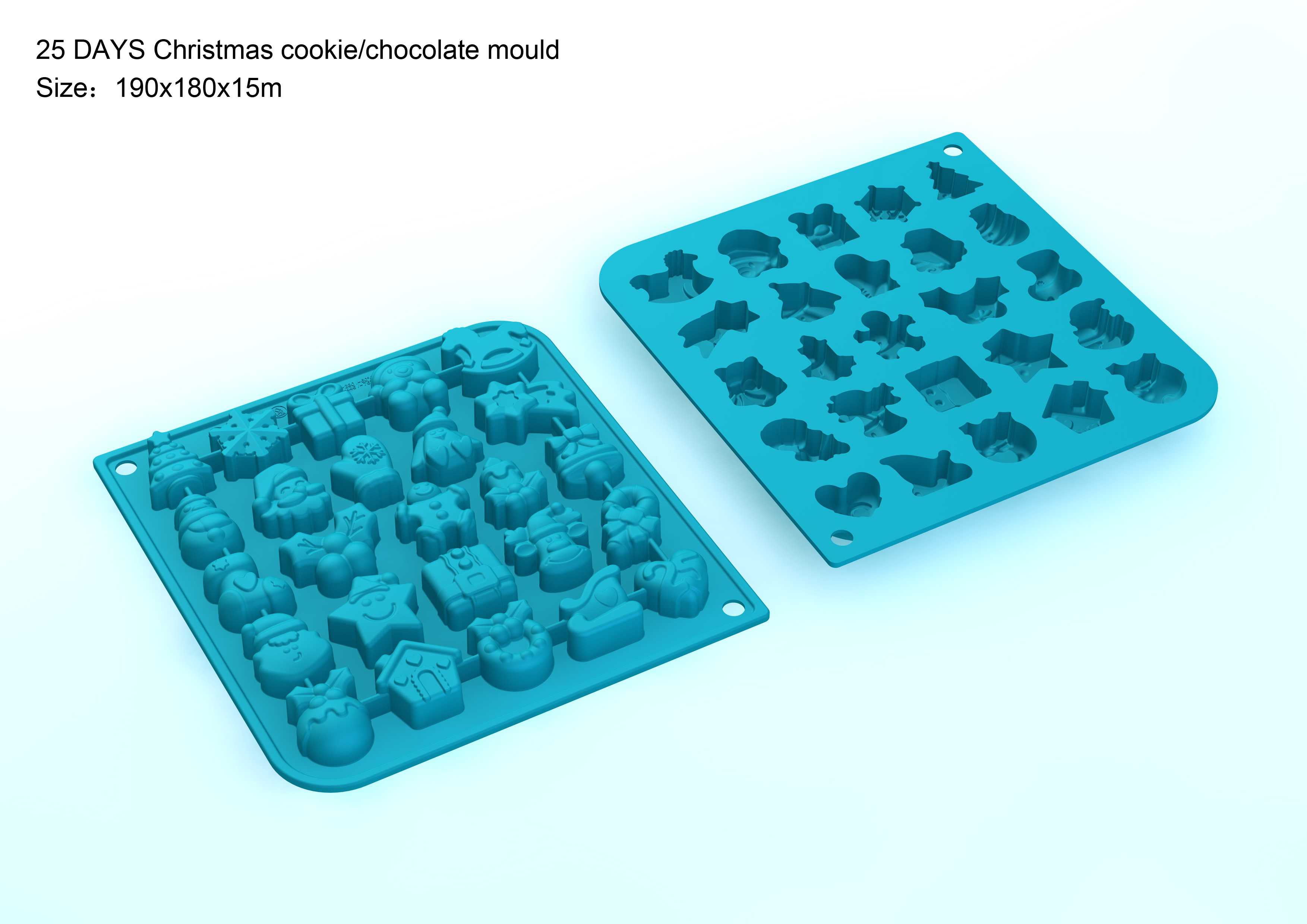 BM109 24 Days Christmas Biscuit or Chocolate Mould | silicone chocolate mould