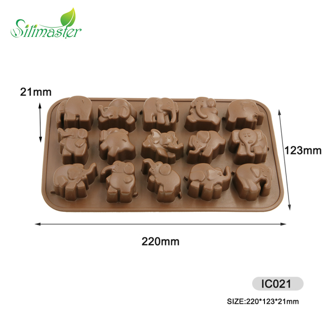 قالب شوكولاتة سيليكون | صينية فيل صغير IC021