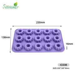 silicone chocolate mould | IC036 15Cup Donut Chocolate Mould