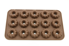 silicone chocolate mould | IC036 15Cup Donut Chocolate Mould