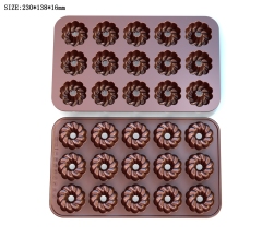 silicone chocolate mould | IC036 15Cup Donut Chocolate Mould