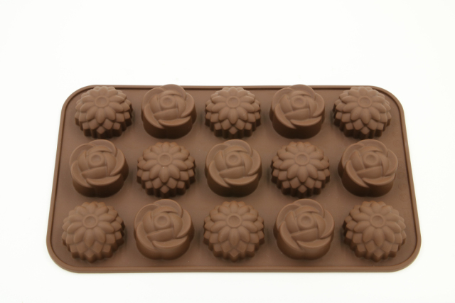 silicone chocolate mould | IC037 15cup flower chocolate mould