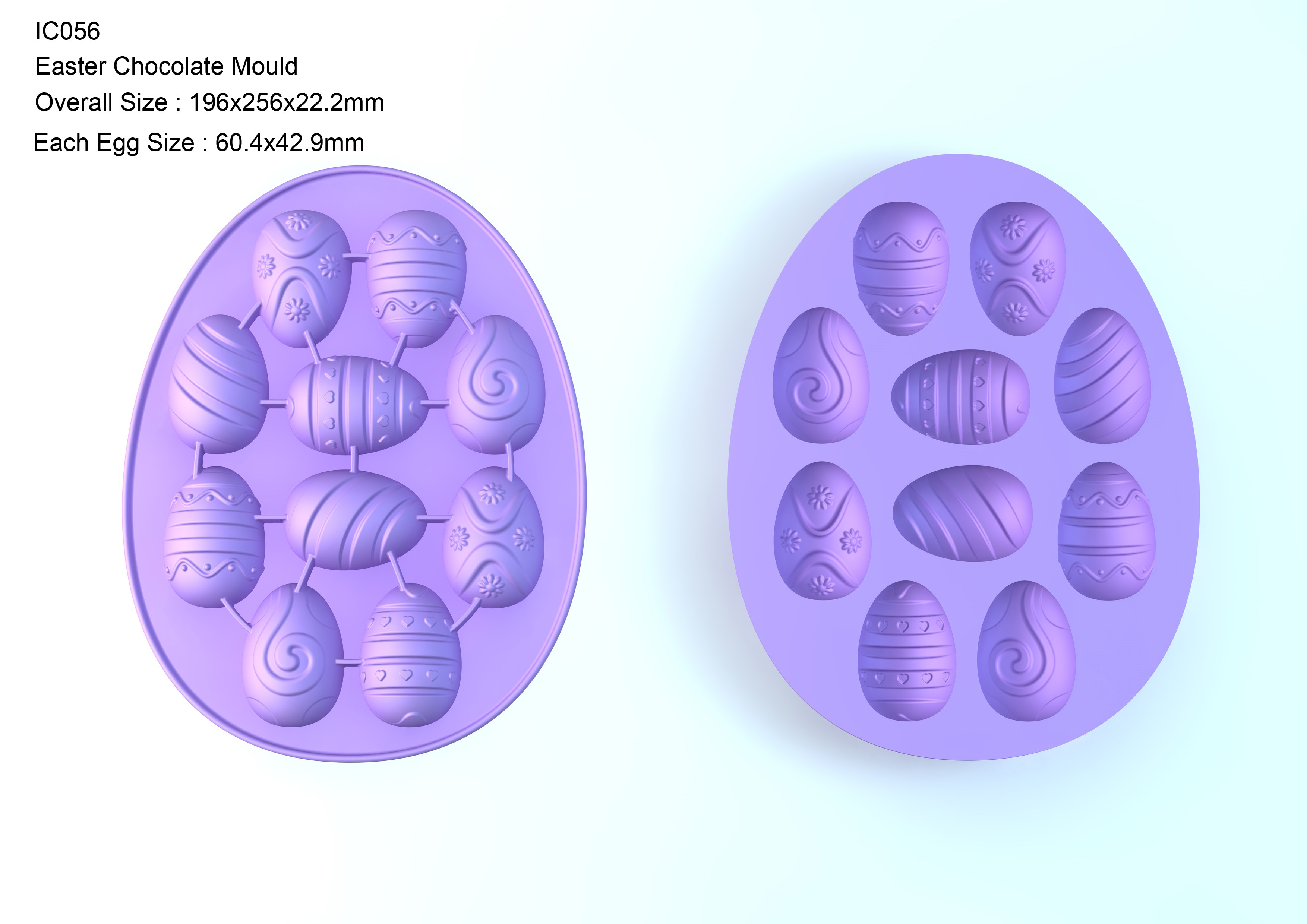 high quality silicone chocolate mould | IC056 Easter Egg Chocolate mould