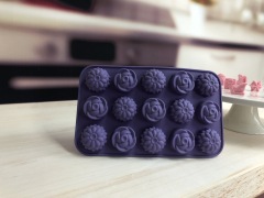 silicone chocolate mould | IC037 15cup flower chocolate mould