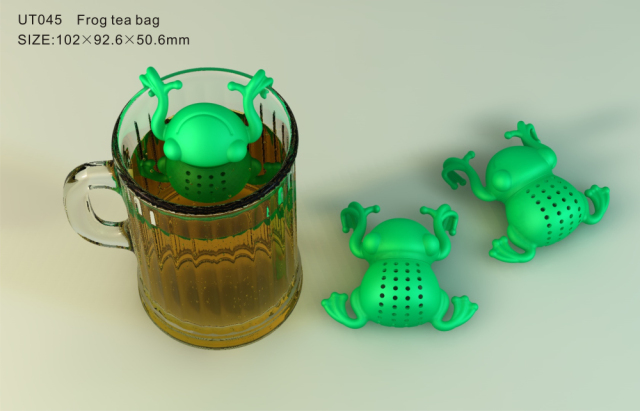 مصفاة شاي من السيليكون خالية من مادة BPA | UT045 مصفاة شاي على شكل ضفدع