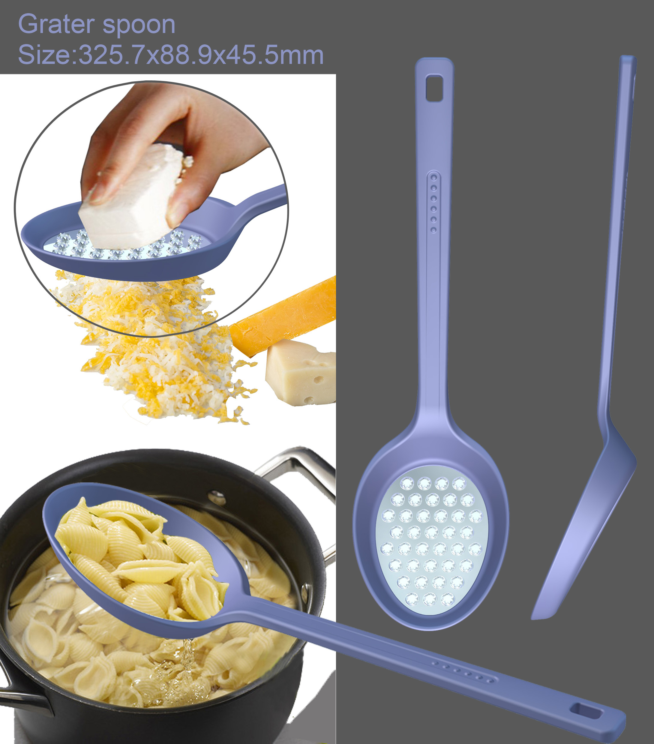 KT084 Grater Spoon | customized silicone spatula spoon