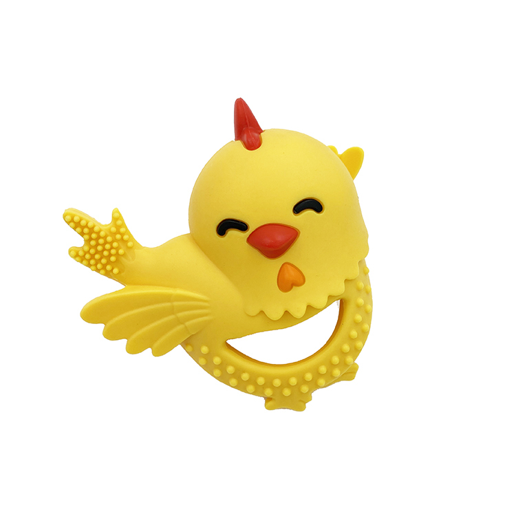 BT018  Silicone teether in Chick shape