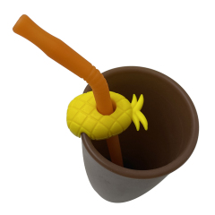 TT059 Straw Holder in Pieapple Shape | Silicone straw holder
