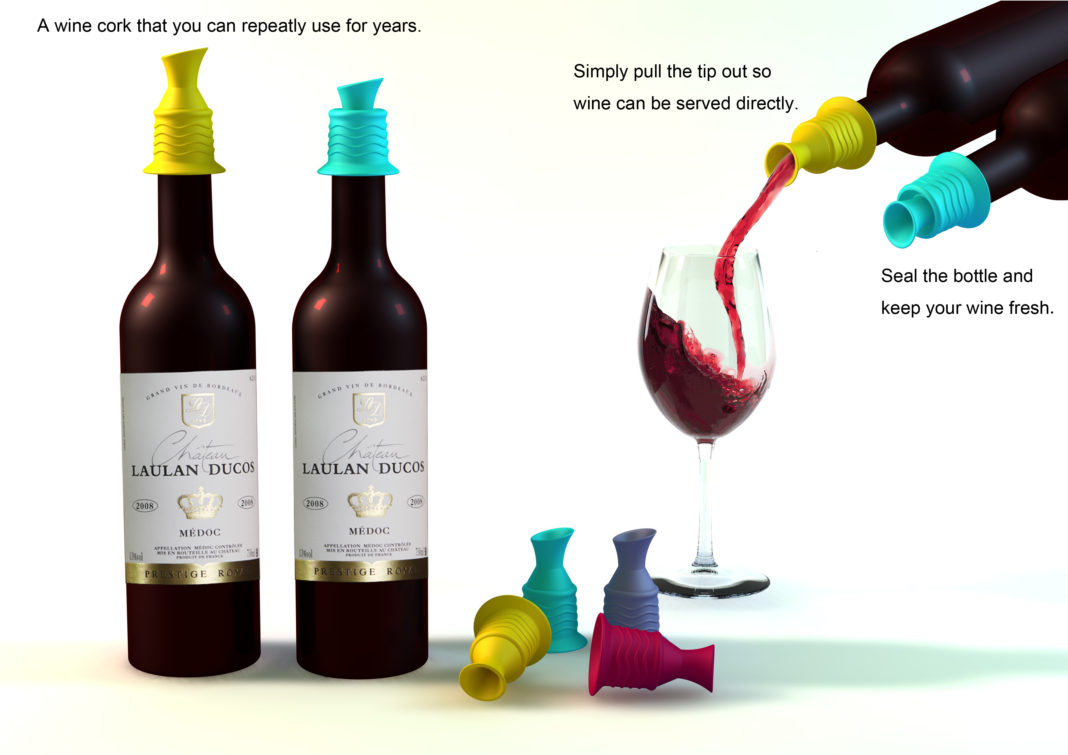UT055 Red wine stopper | silicone wine bottle stopper