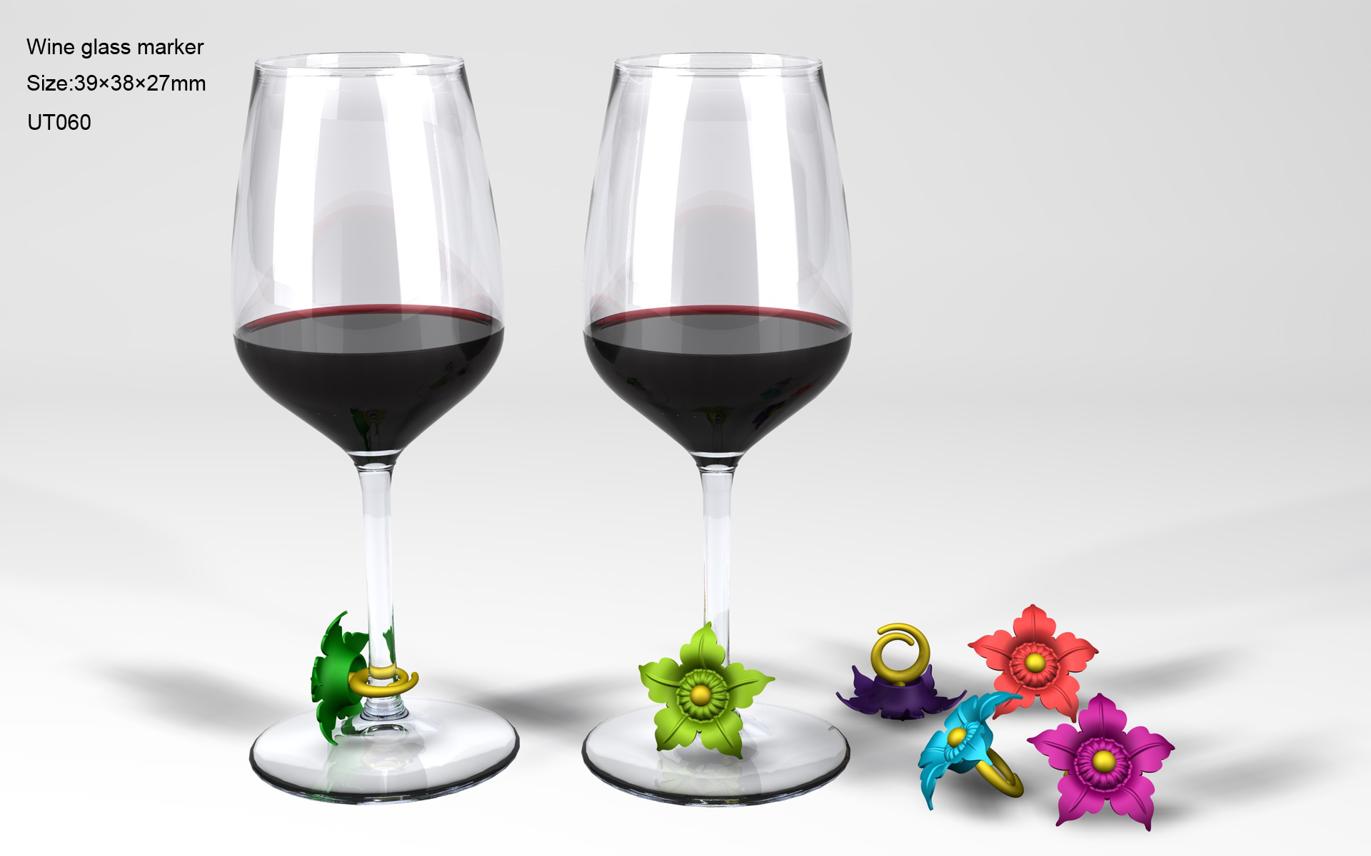UT060 Wine Glass Marker | silicone wine bottle stopper