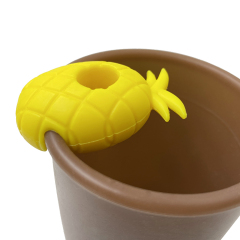 TT059 Straw Holder in Pieapple Shape | Silicone straw holder