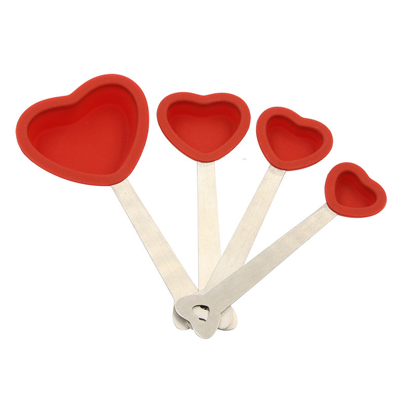 silicone spoon | UT057 Heart Shape Measuring Spoon