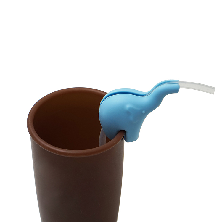 TT027  Elephant Shape Straw Holder  | Silicone straw holder