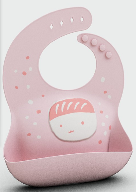 KP018 Sushi Pattern Bib | silicone baby bib