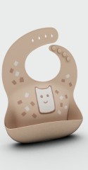 KP019 Bread Pattern Bib | silicone baby bib