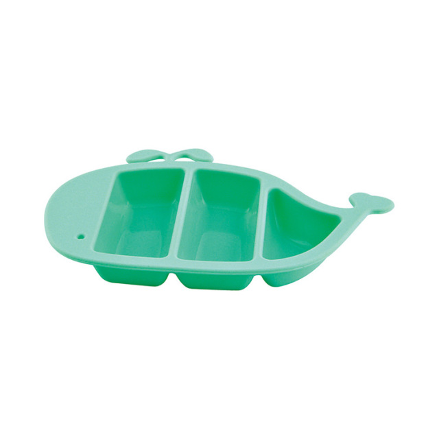 TT002 Whale Shape 3 Compartment Tray | silicone compartment tray