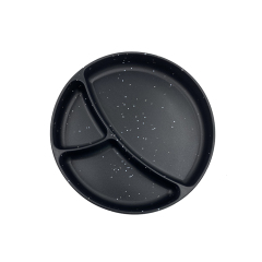 Silicone Baby Feeding set in black with white specks