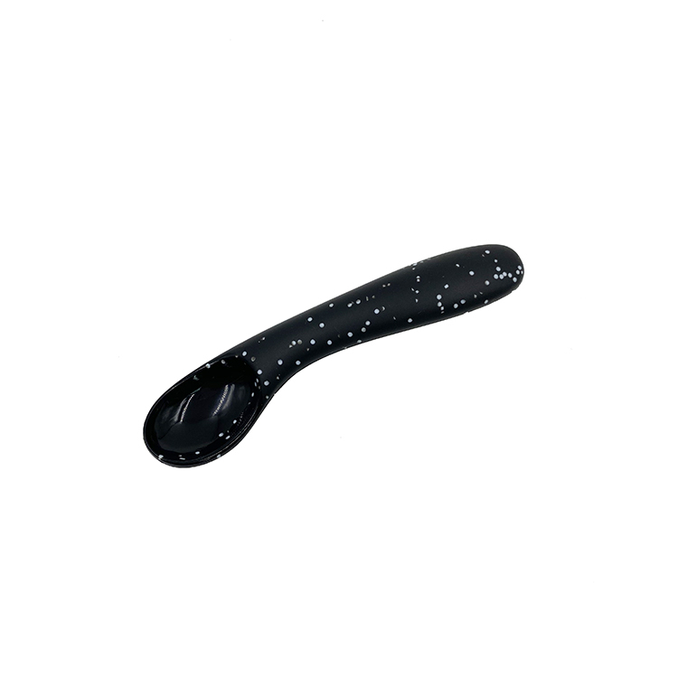 Silicone Baby Feeding set in black with white specks