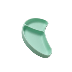 TT046 Moon Shape Silicone Plate with Suction Base | silicone suction plate