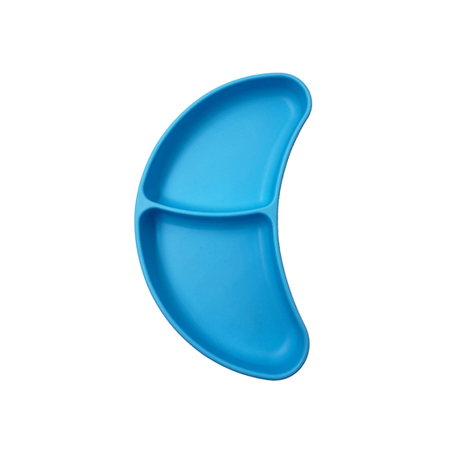 TT046 Moon Shape Silicone Plate with Suction Base | silicone suction plate