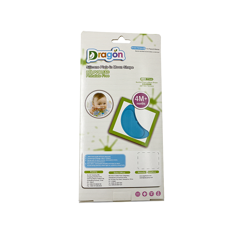 TT046 Moon Shape Silicone Plate with Suction Base | silicone suction plate