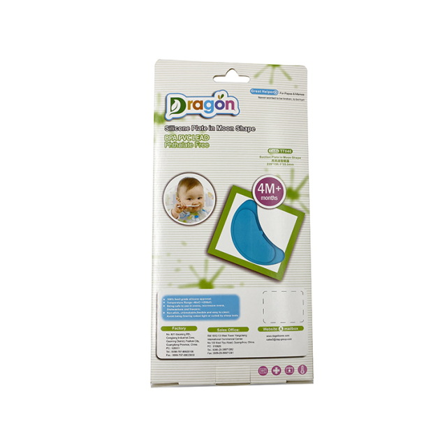 TT046 Moon Shape Silicone Plate with Suction Base | silicone suction plate