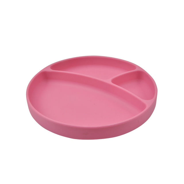 silicone compartment tray | TT038  Three Compartment Tray with Suction