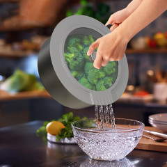 Glass universal Lid with drainer